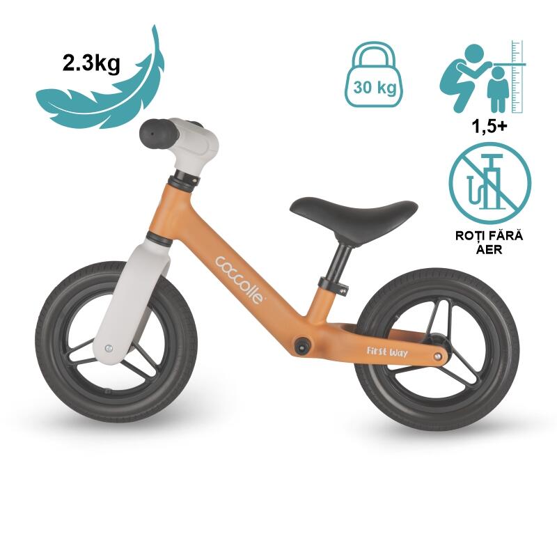 Bicicleta fara pedale Coccolle First Way, Cookie Beige - gogobaby.ro