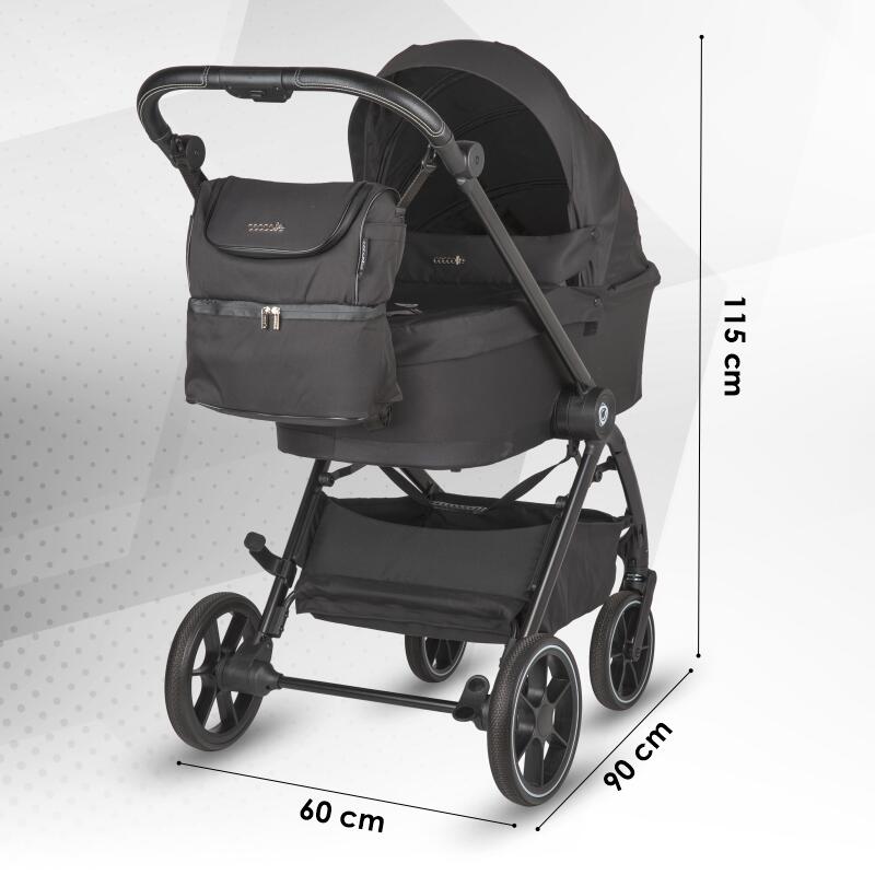 Carucior modular 2in1 Coccolle Serry Jet black+ Scoica auto iSize Coccolle Knox Black