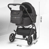 Carucior modular 2in1 Coccolle Serry Jet black+ Scoica auto iSize Coccolle Knox Black