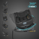 Scaun auto iSize 40-150 cm Coccolle Ario Midnight Black