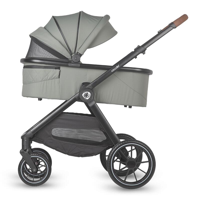 Sistem modular 4in1 Coccolle Aspen Moss Green cu Scoica auto iSize Coccolle Knox Black si Baza isofix iSize Coccolle Knox