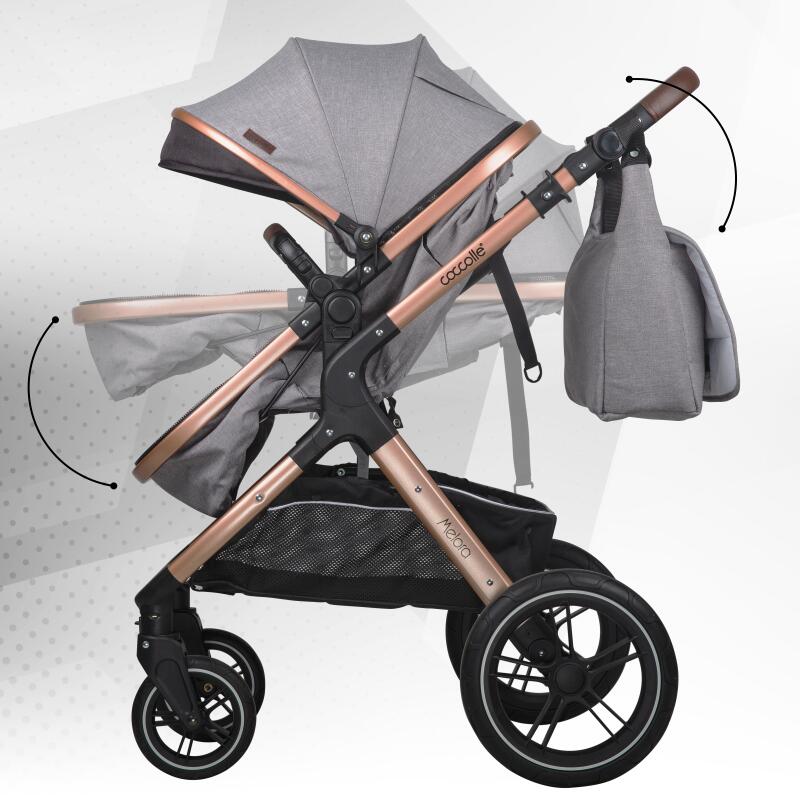 Carucior transformabil 3in1 Coccolle Melora Moonlit grey