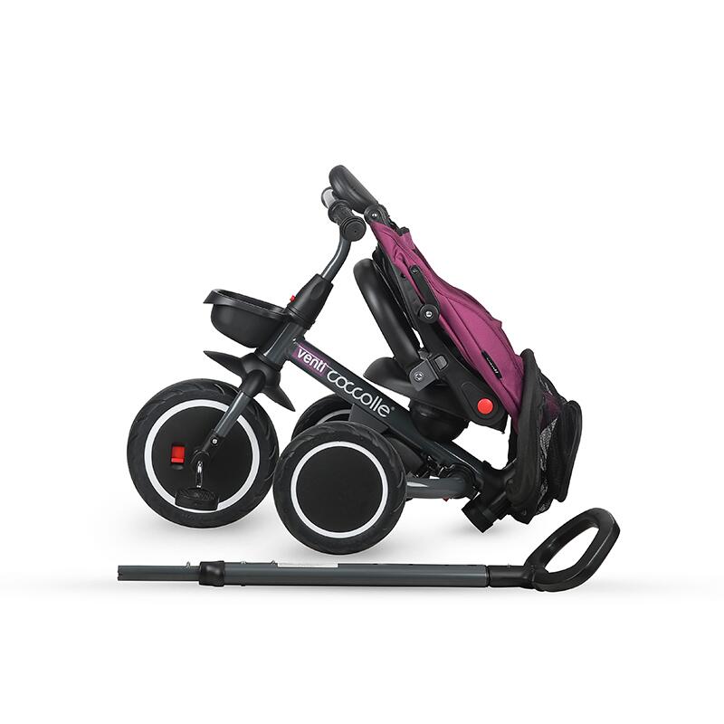 Tricicleta multifunctionala Coccolle Venti Magenta - gogobaby.ro