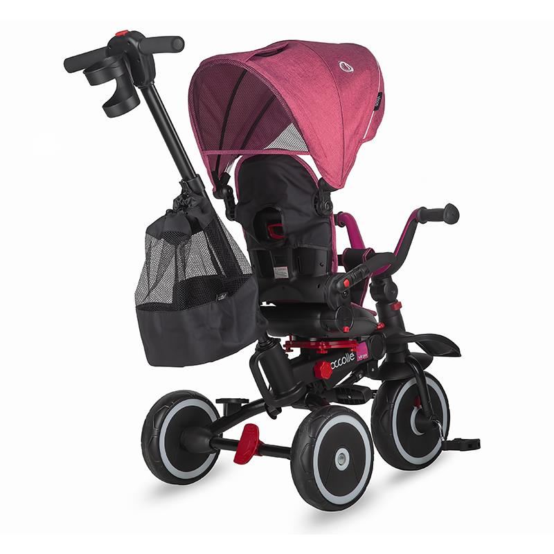 Tricicleta multifunctionala pliabila Coccolle Vispo Magenta - gogobaby.ro