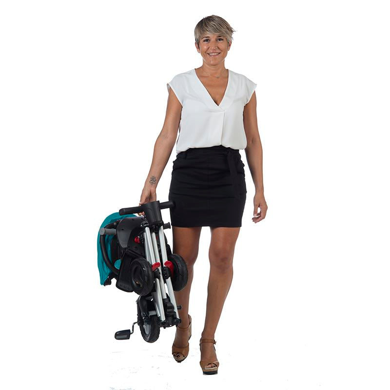 Tricicleta ultrapliabila Qplay Nova Rubber turcoaz - gogobaby.ro