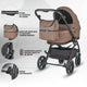 Carucior modular 4in1 Coccolle Serry Light Taupe cu Scoica auto iSize Coccolle Knox Black si Baza isofix iSize Coccolle Knox