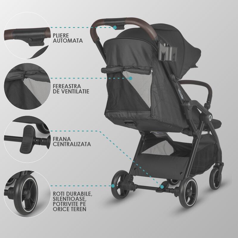 Carucior sport pliere automata Coccolle Arella Jet black