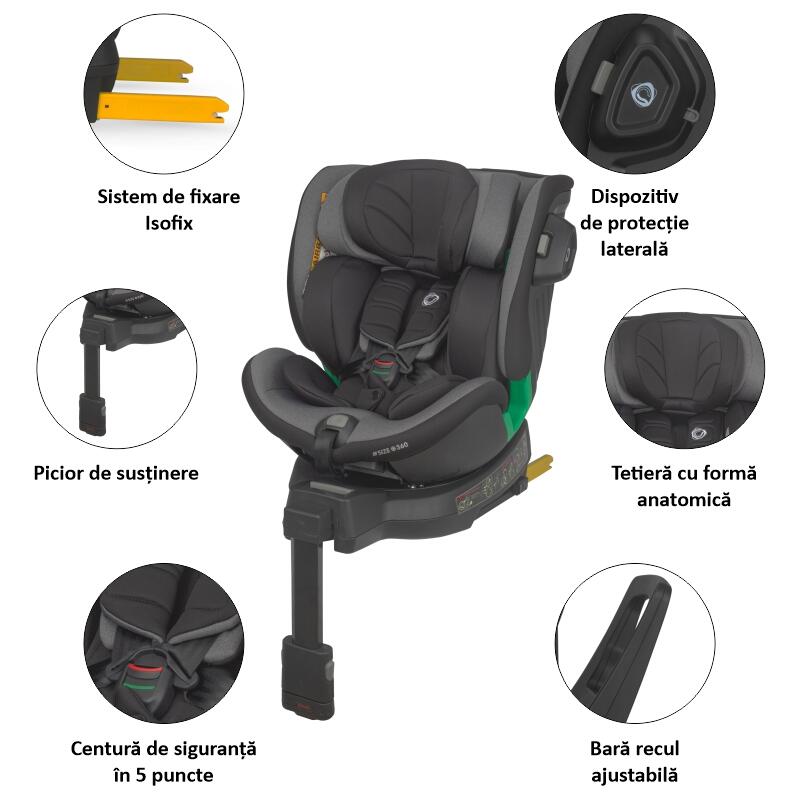 Scaun auto iSize 40-150 cm Coccolle Mago Neutral grey - gogobaby.ro