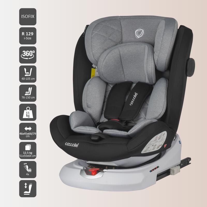 Scaun auto iSize 40-150 cm Coccolle Lyra Greystone