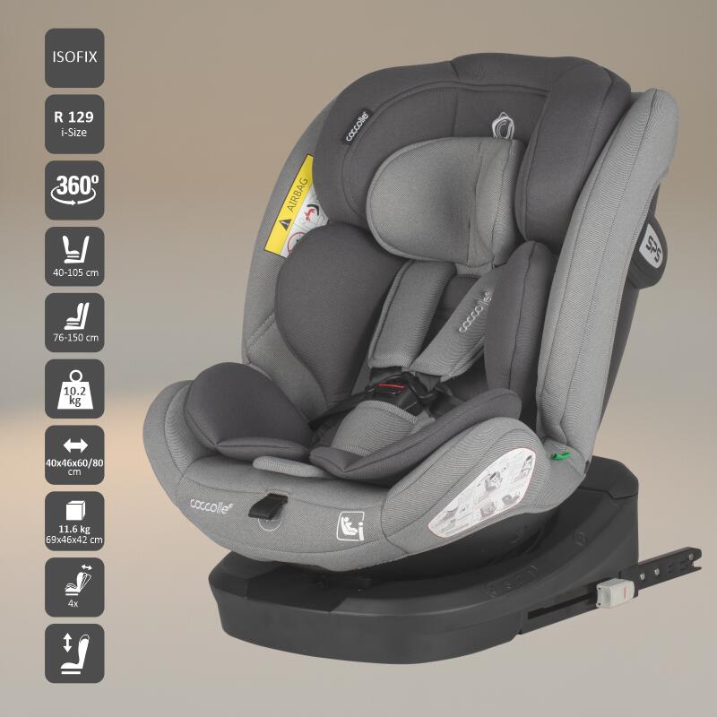 Scaun auto iSize 40-150 cm Coccolle Nyota Moonlit grey