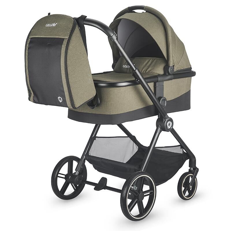 Carucior modular 3in1 Coccolle Lissia Moss green +Scoica auto iSize Coccolle Knox Black