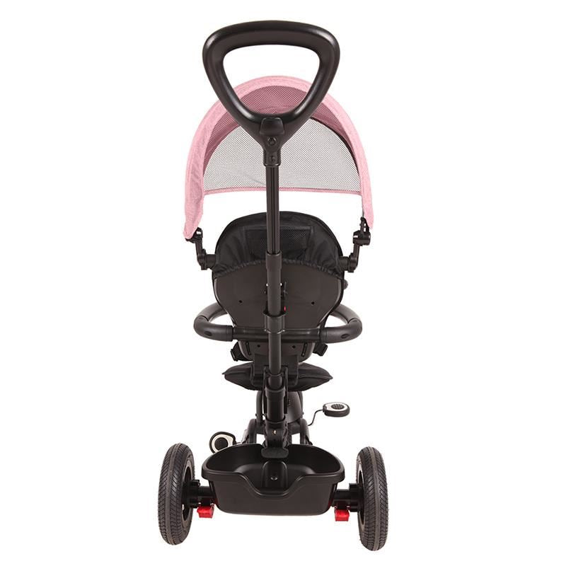 Tricicleta cu roti de cauciuc Qplay Rito Rubber Roz - gogobaby.ro