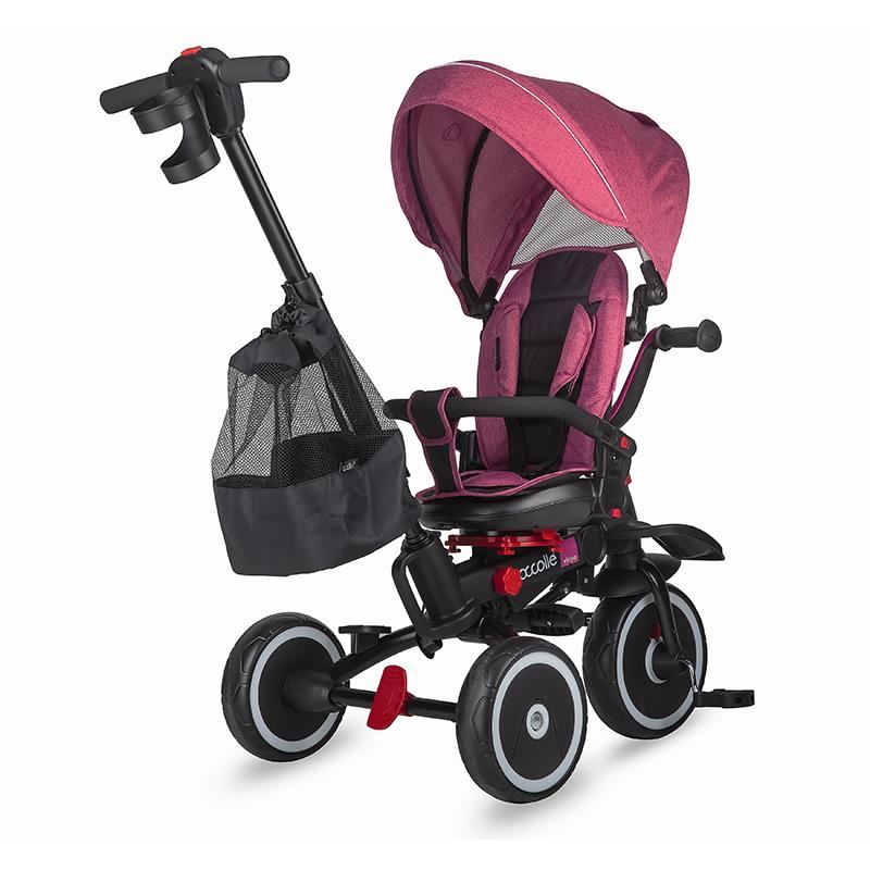 Tricicleta multifunctionala pliabila Coccolle Vispo Magenta - gogobaby.ro