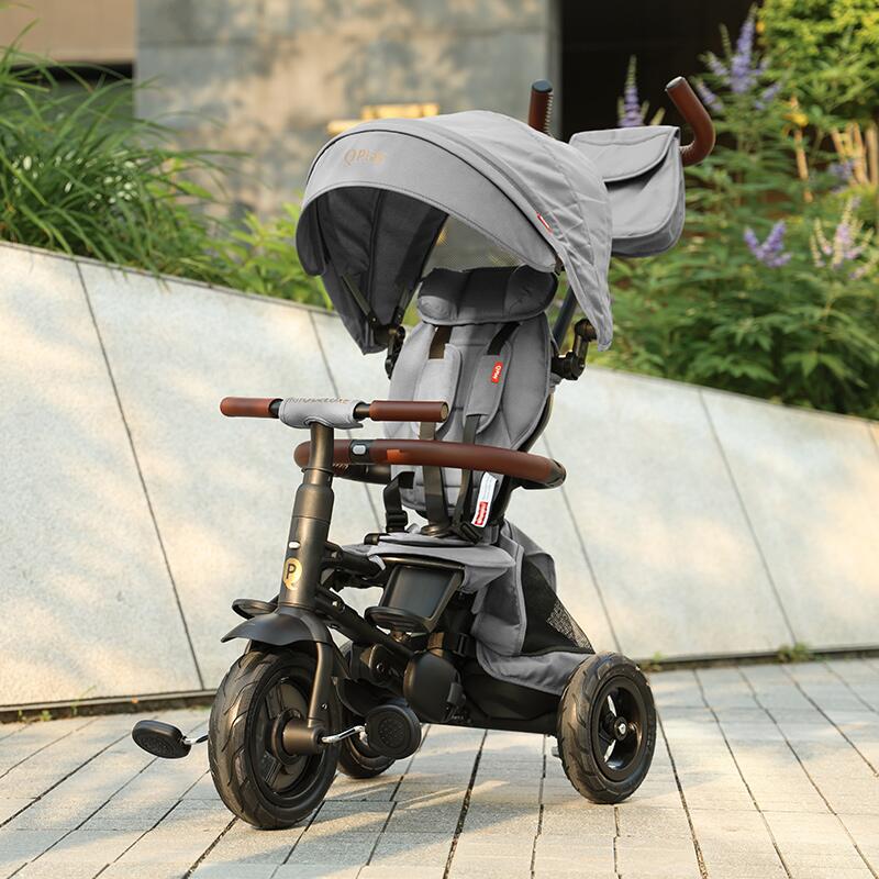 Tricicleta pliabila Qplay Rito Deluxe Gri - gogobaby.ro