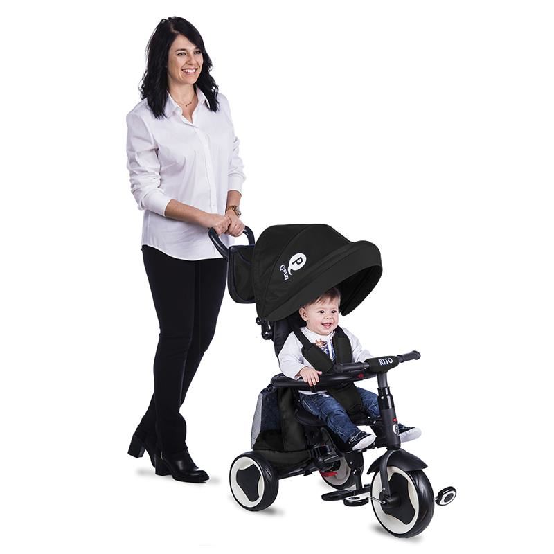 Tricicleta pliabila Qplay Rito+ Negru - gogobaby.ro