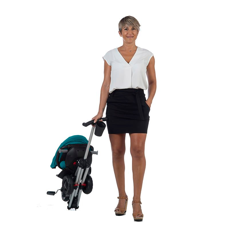 Tricicleta ultrapliabila Qplay Nova Rubber turcoaz - gogobaby.ro