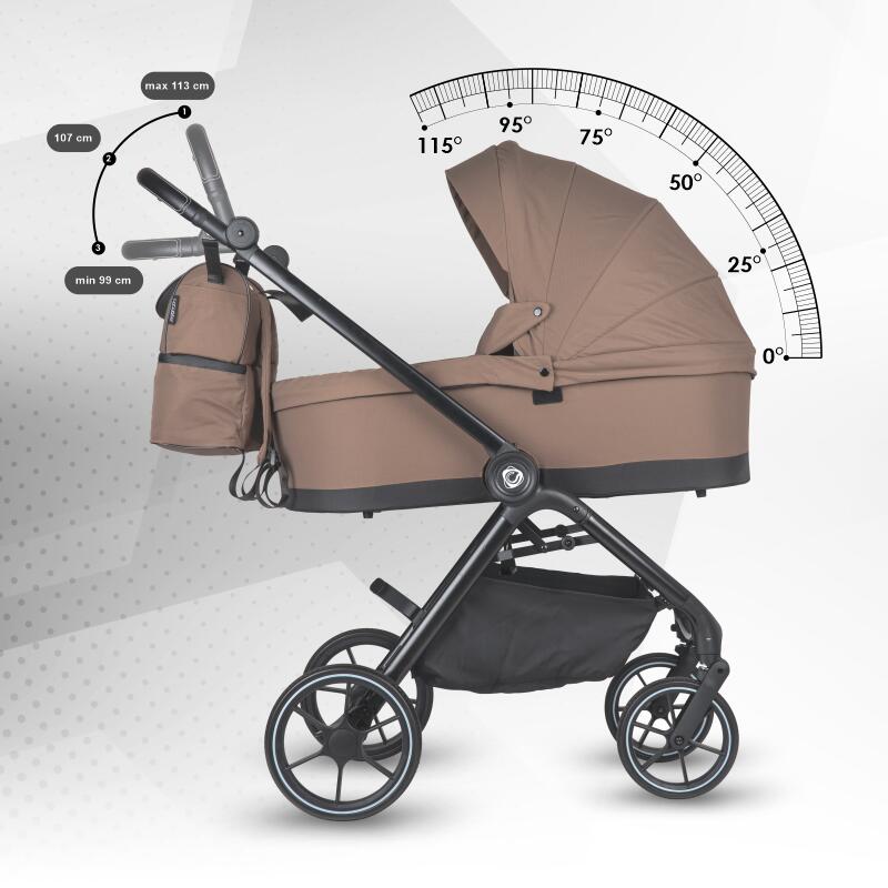 Carucior modular 4in1 Coccolle Serry Light Taupe cu Scoica auto iSize Coccolle Knox Black si Baza isofix iSize Coccolle Knox