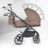 Carucior modular 4in1 Coccolle Serry Light Taupe cu Scoica auto iSize Coccolle Knox Black si Baza isofix iSize Coccolle Knox
