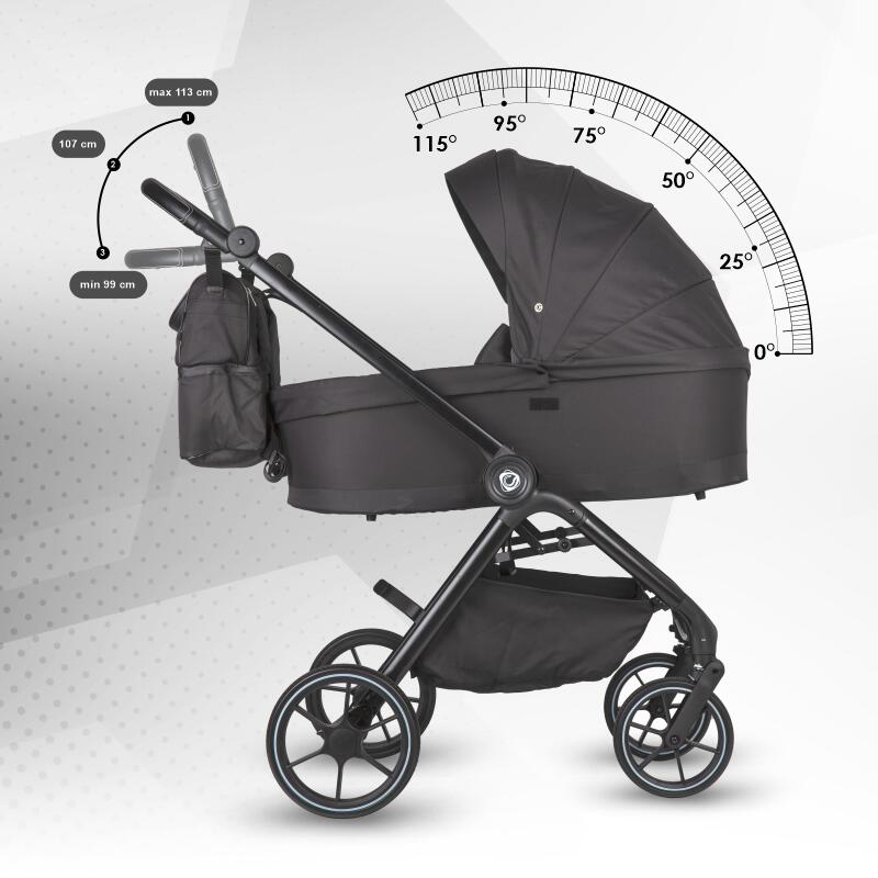 Carucior modular 2in1 Coccolle Serry Jet black+ Scoica auto iSize Coccolle Knox Black