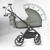 Carucior modular 2in1 Coccolle Serry Moss green+ Scoica auto iSize Coccolle Knox Black