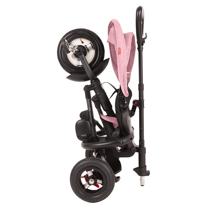 Tricicleta cu roti de cauciuc Qplay Rito Rubber Roz - gogobaby.ro