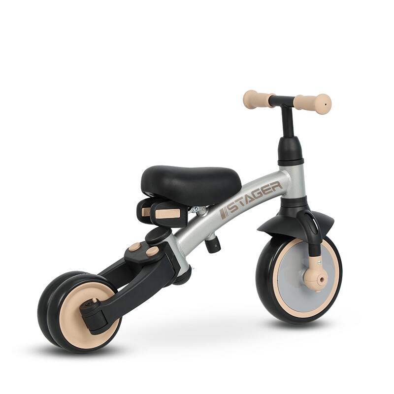 Tricicleta evolutiva pliabila Qplay STAGER Argintiu - gogobaby.ro