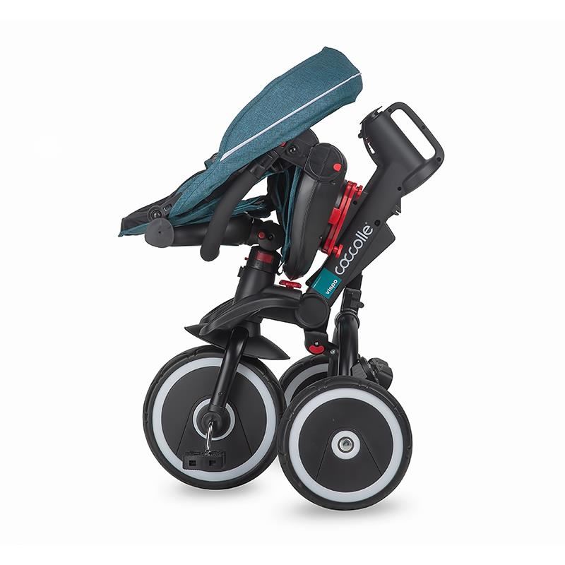 Tricicleta multifunctionala pliabila Coccolle Vispo Turquoise Tide - gogobaby.ro