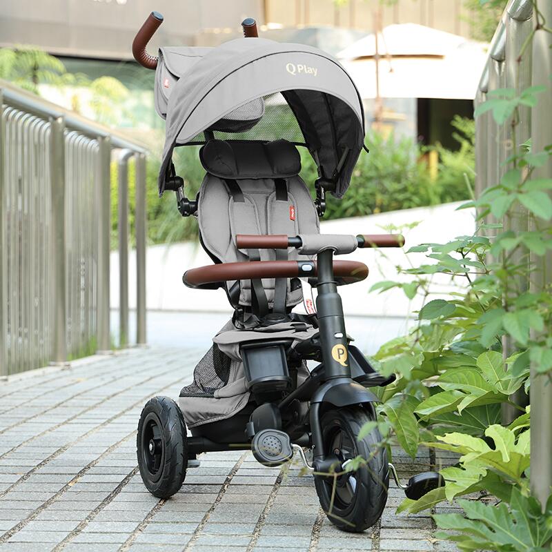 Tricicleta pliabila Qplay Rito Deluxe Gri - gogobaby.ro