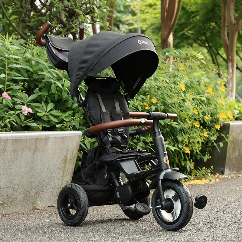 Tricicleta pliabila Qplay Rito Deluxe Negru - gogobaby.ro