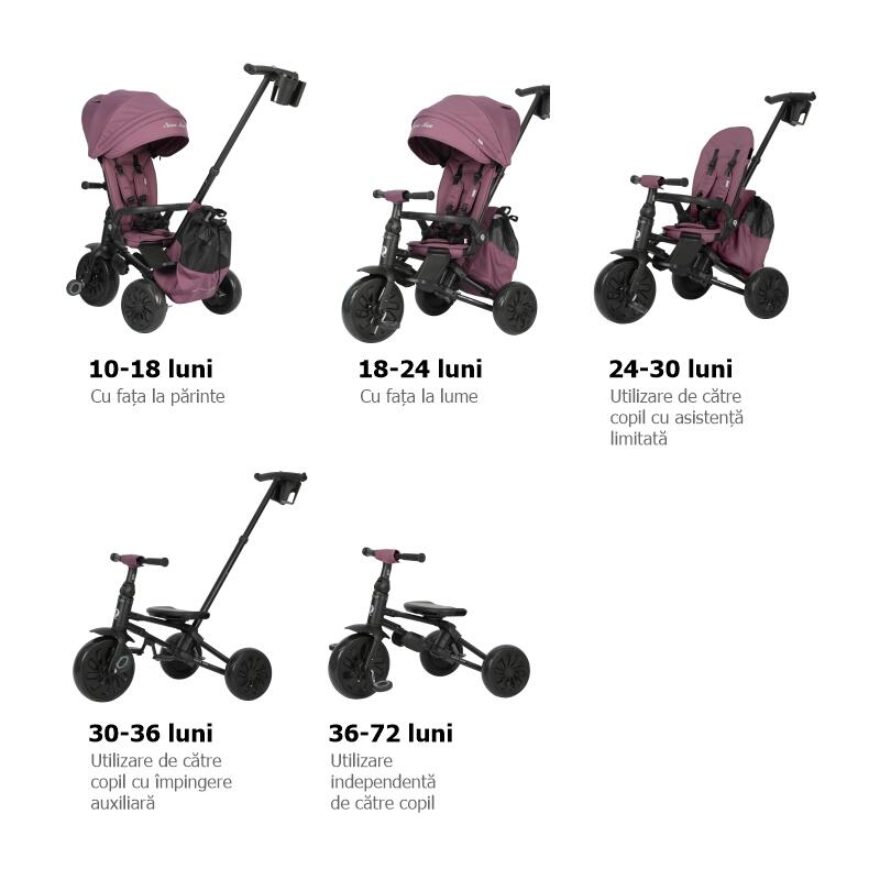 Tricicleta ultrapliabila Qplay Nova MAX Violet - gogobaby.ro
