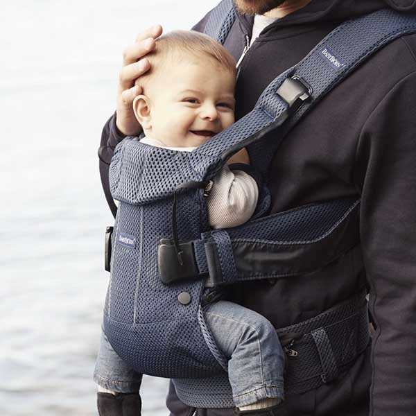 BabyBjorn - Marsupiu anatomic One Air - Navy Blue, 3D Mesh - gogobaby.ro