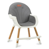 Scaun de masa copii Momi Reki, Piele ecologica, Dark Grey