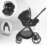 Carucior modular 4in1 Coccolle Serry Light Taupe cu Scoica auto iSize Coccolle Knox Black si Baza isofix iSize Coccolle Knox
