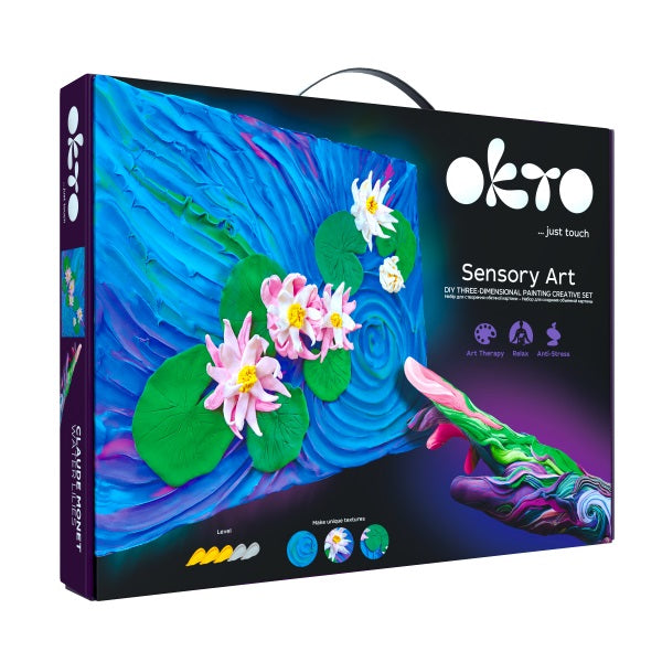 Set pictura 3D cu argila usoara, 30*40cm - Water Lilies - gogobaby.ro