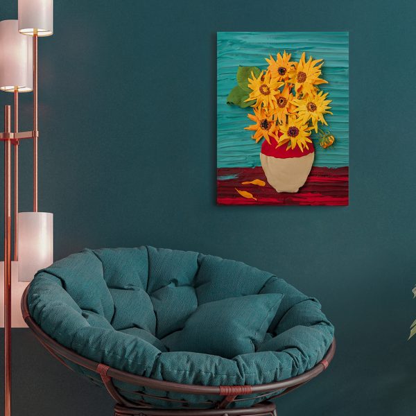 Set pictura 3D cu argila usoara, 30*40cm - Sunflowers