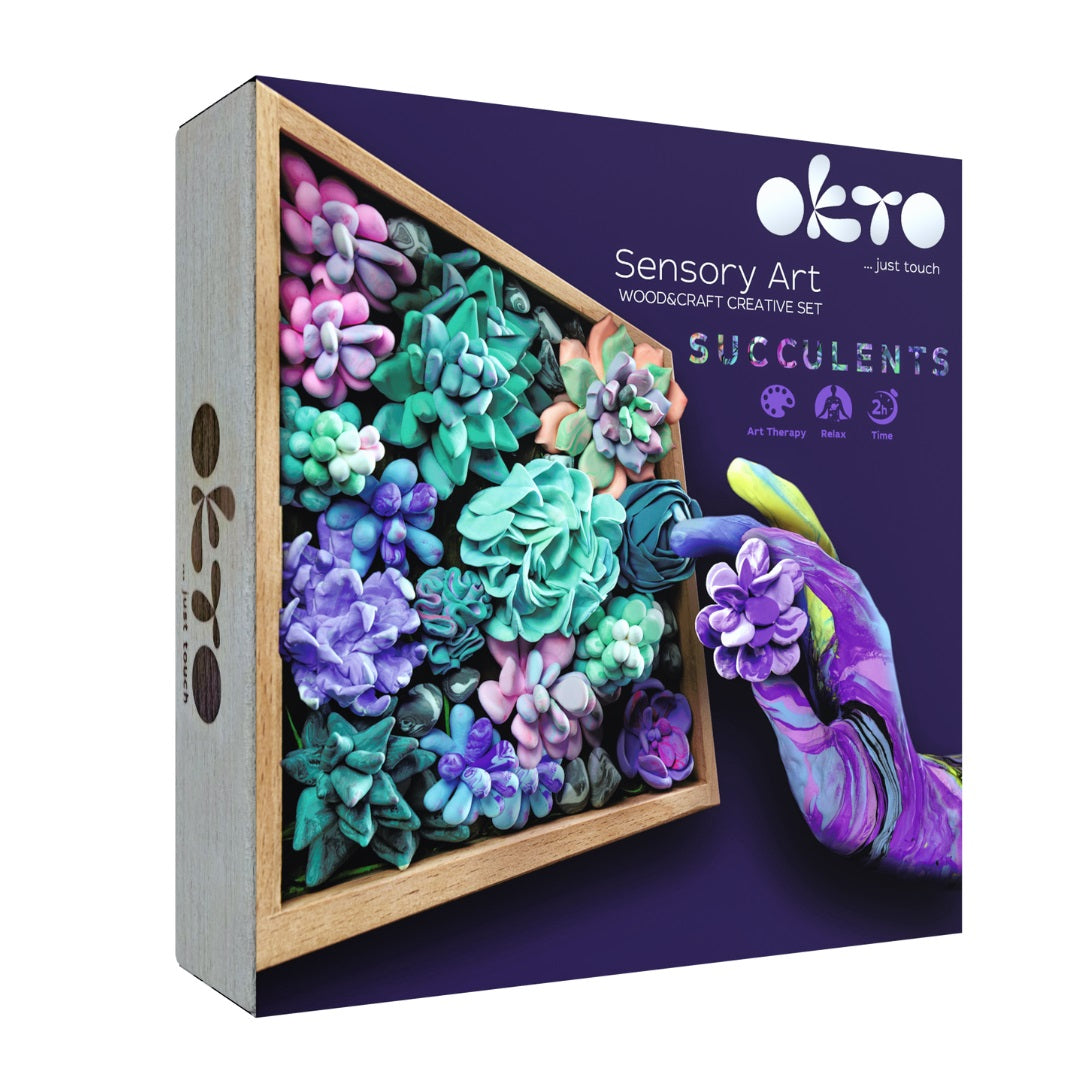Set creatie Wood & Craft - Succulents, 21*21cm - Tenderness - gogobaby.ro