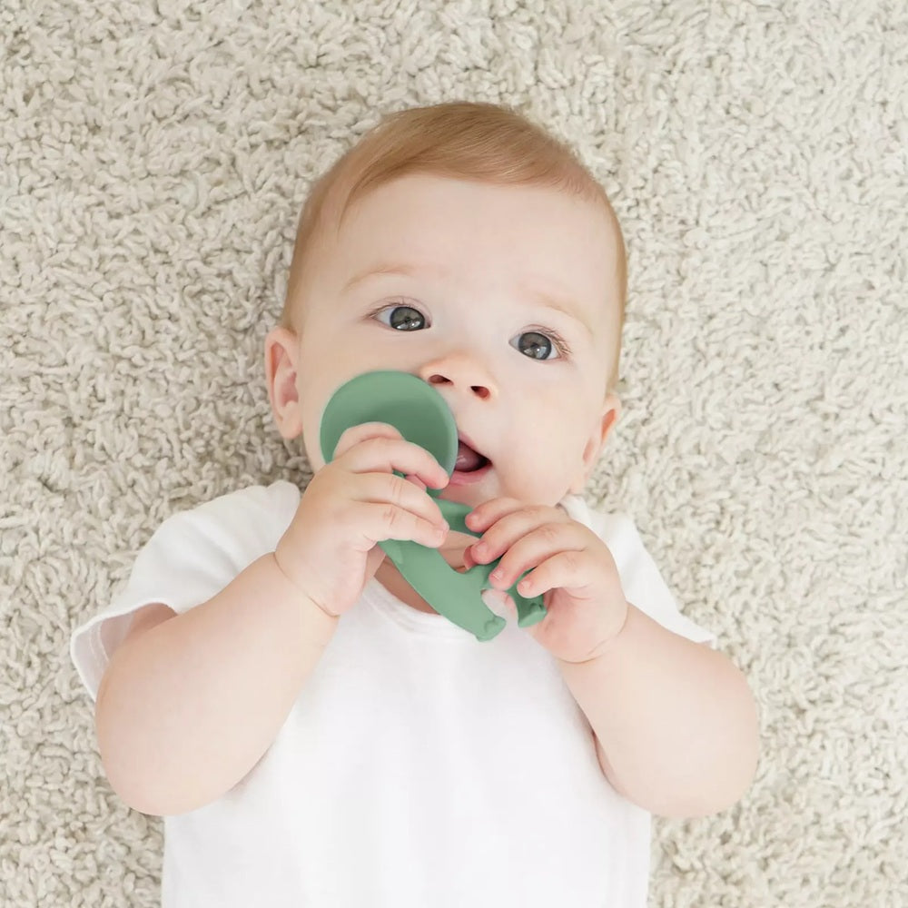 Inel gingival din silicon, Mombella - Elefant Verde - gogobaby.ro