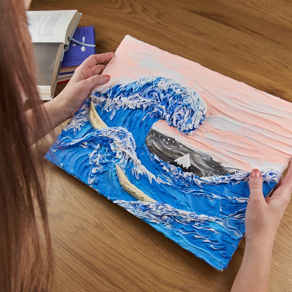 Set pictura 3D cu argila usoara, 30*40cm - Waves - gogobaby.ro