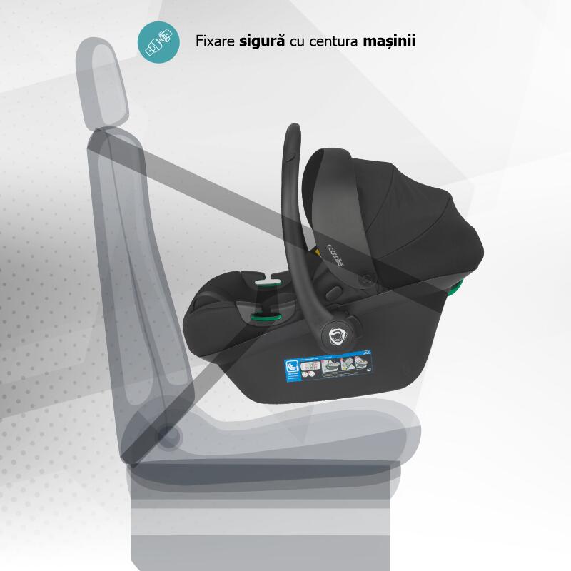 Carucior modular 2in1 Coccolle Serry Jet black+ Scoica auto iSize Coccolle Knox Black