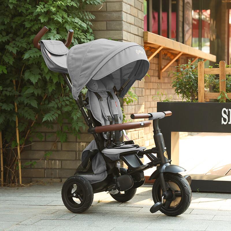 Tricicleta pliabila Qplay Rito Deluxe Gri - gogobaby.ro