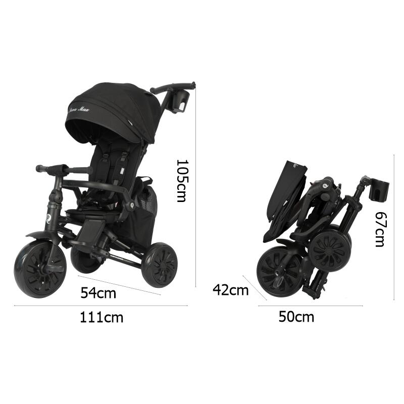 Tricicleta ultrapliabila Qplay Nova MAX Negru - gogobaby.ro