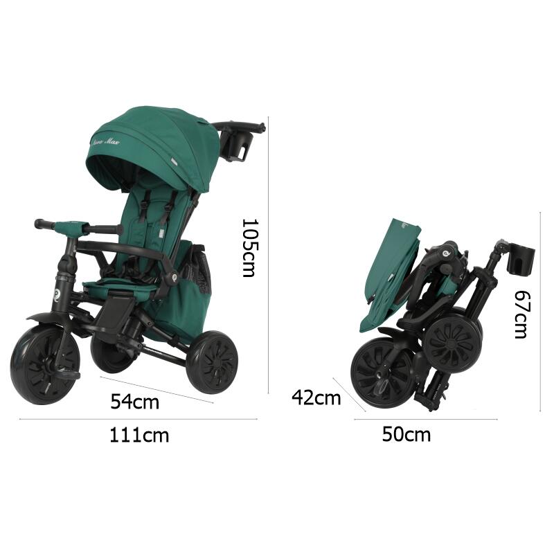 Tricicleta ultrapliabila Qplay Nova MAX Verde - gogobaby.ro