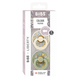 BIBS x LIBERTY - Set 2 suzete Colour Eloise Latex, tetina rotunda, 0 luni+-Ivory/Sage
