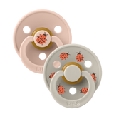 BIBS - Set 2 suzete Colour Studio Collection Ladybug Latex, tetina rotunda, 6 luni+-Blush Mix
