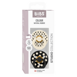 BIBS - Set 2 suzete Colour Studio Collection Polka Dots, tetina rotunda, 0 luni+