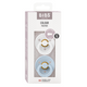 BIBS - Set 2 suzete Colour Latex, tetina rotunda, 0 luni +-White/Baby Blue