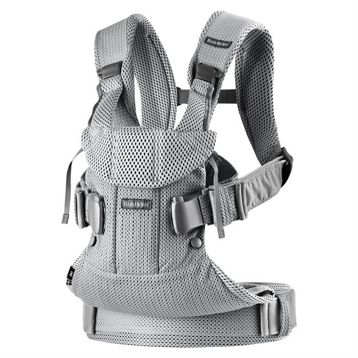 BabyBjorn - Marsupiu anatomic One Air - Silver, 3D Mesh - gogobaby.ro