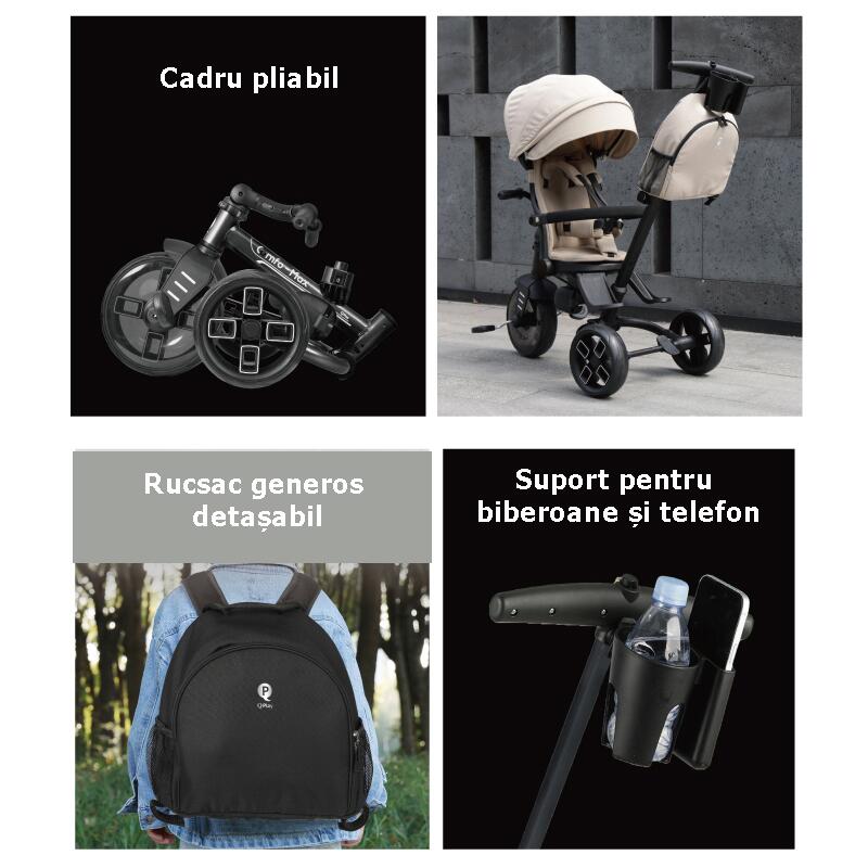 Tricicleta ultrapliabila Qplay Comfo Max Negru