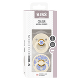 BIBS - Set 2 suzete Colour Studio Collection Flower Latex, tetina rotunda, 6 luni+