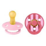 BIBS - Set 2 suzete Colour Studio Collection Stripe Latex, tetina rotunda, 6 luni+-Baby Pink